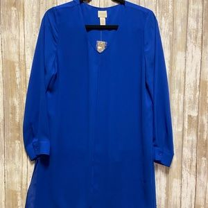 Chico’s Chiffon Tunic Royal Blue 0 NWT